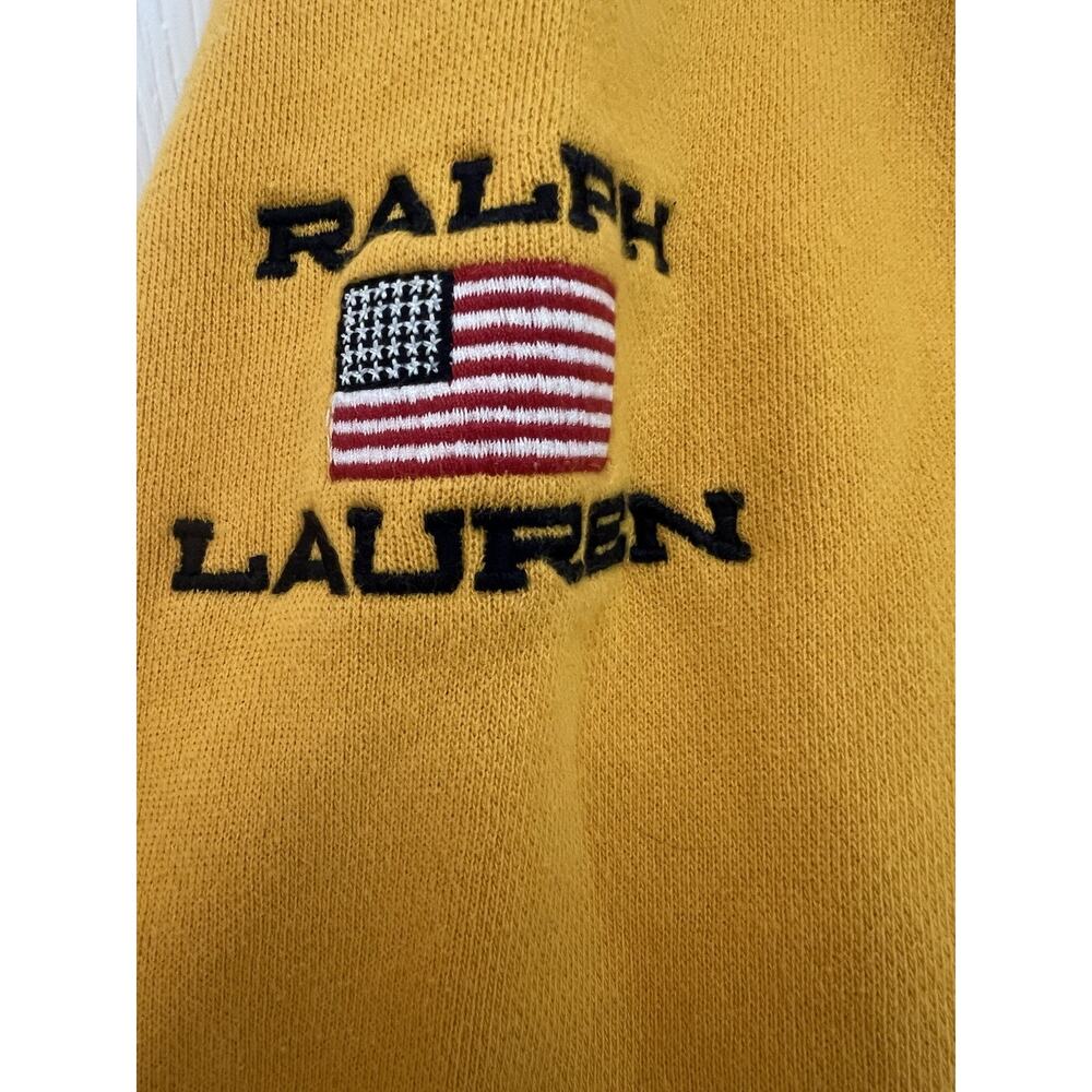 Vintage Polo Jeans Co Ralph Lauren Yellow Crewneck Sweatshirt Logo Medium - Picture 4 of 8